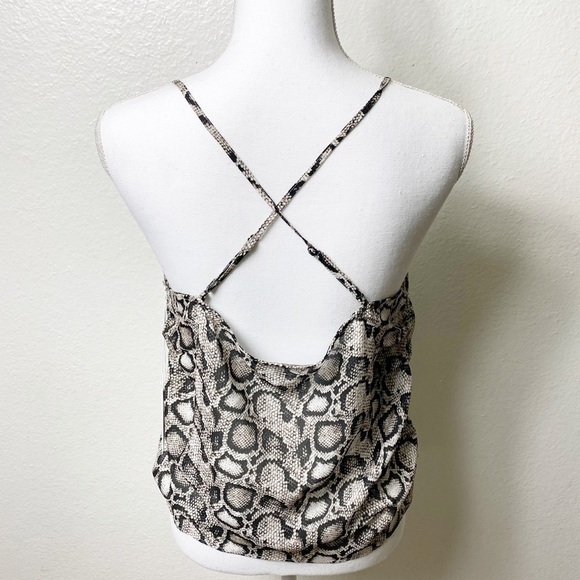 Good American The Ruched Snake Print Crisscross Back Women Cami NWT SIZE… - Picture 6 of 6